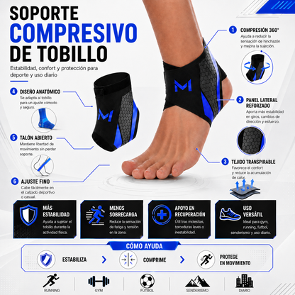 Tobillera de compresión y estabilidad avanzada